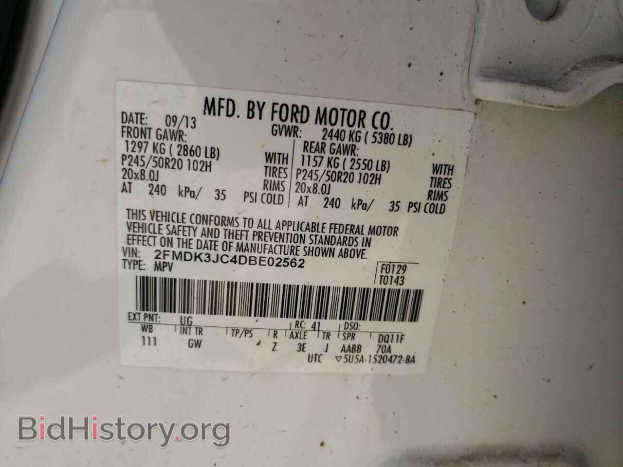 2013 FORD EDGE - VIN: 2FMDK3JC4DBE02562 - Photo 10