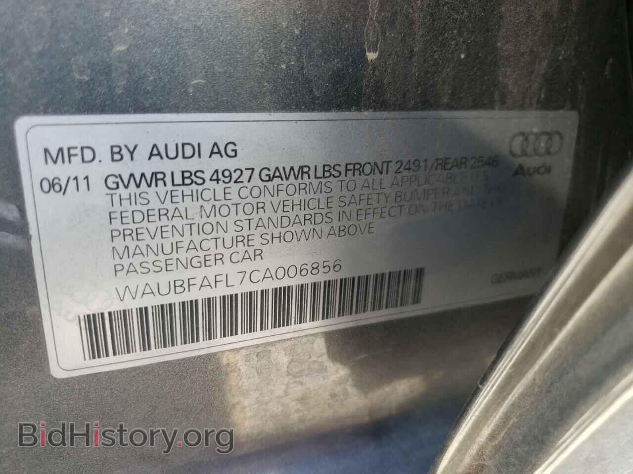 2012 AUDI A4 - VIN: WAUBFAFL7CA006856 - Фото 10