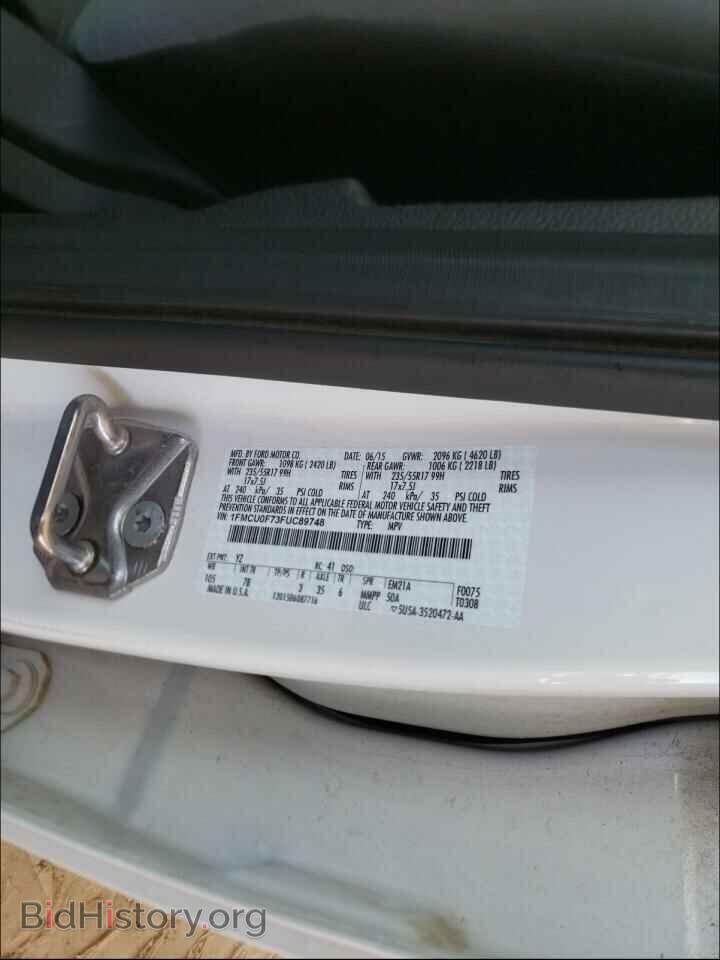 2015 FORD ESCAPE - VIN: 1FMCU0F73FUC89748 - Фото 10