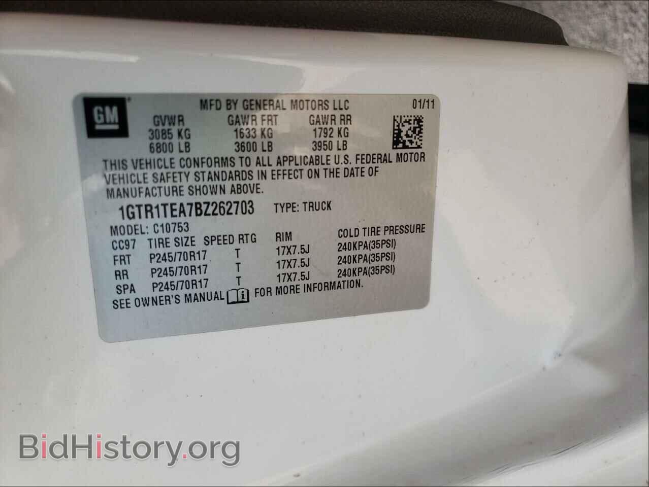 2011 GMC SIERRA - VIN: 1GTR1TEA7BZ262703 - Фото 10