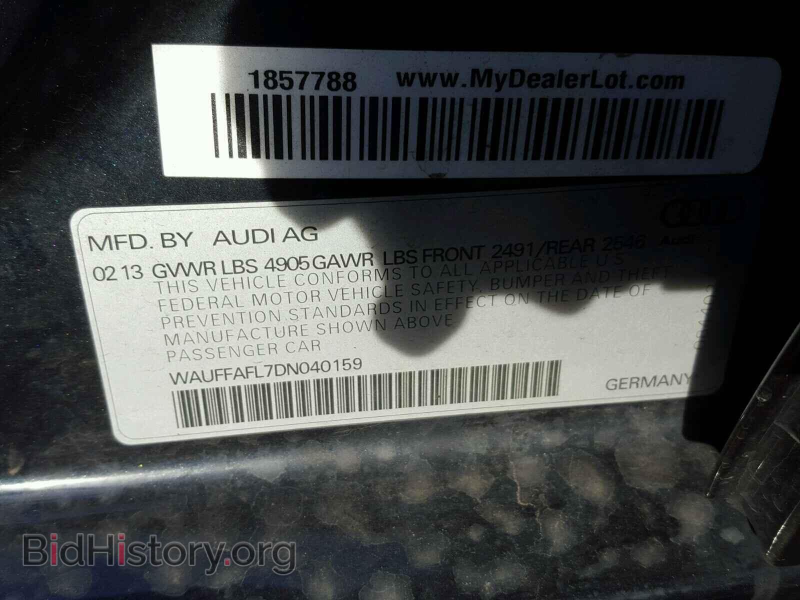 2013 AUDI A4 - VIN: WAUFFAFL7DN040159 - Фото 10