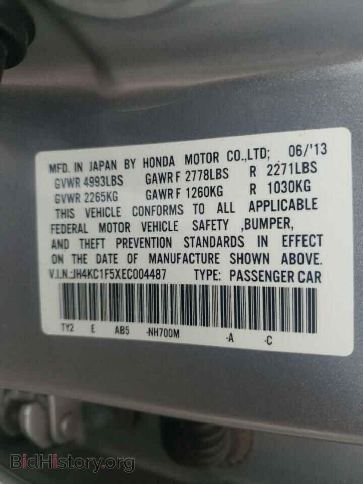 2014 ACURA RLX - VIN: JH4KC1F5XEC004487 - Фото 10