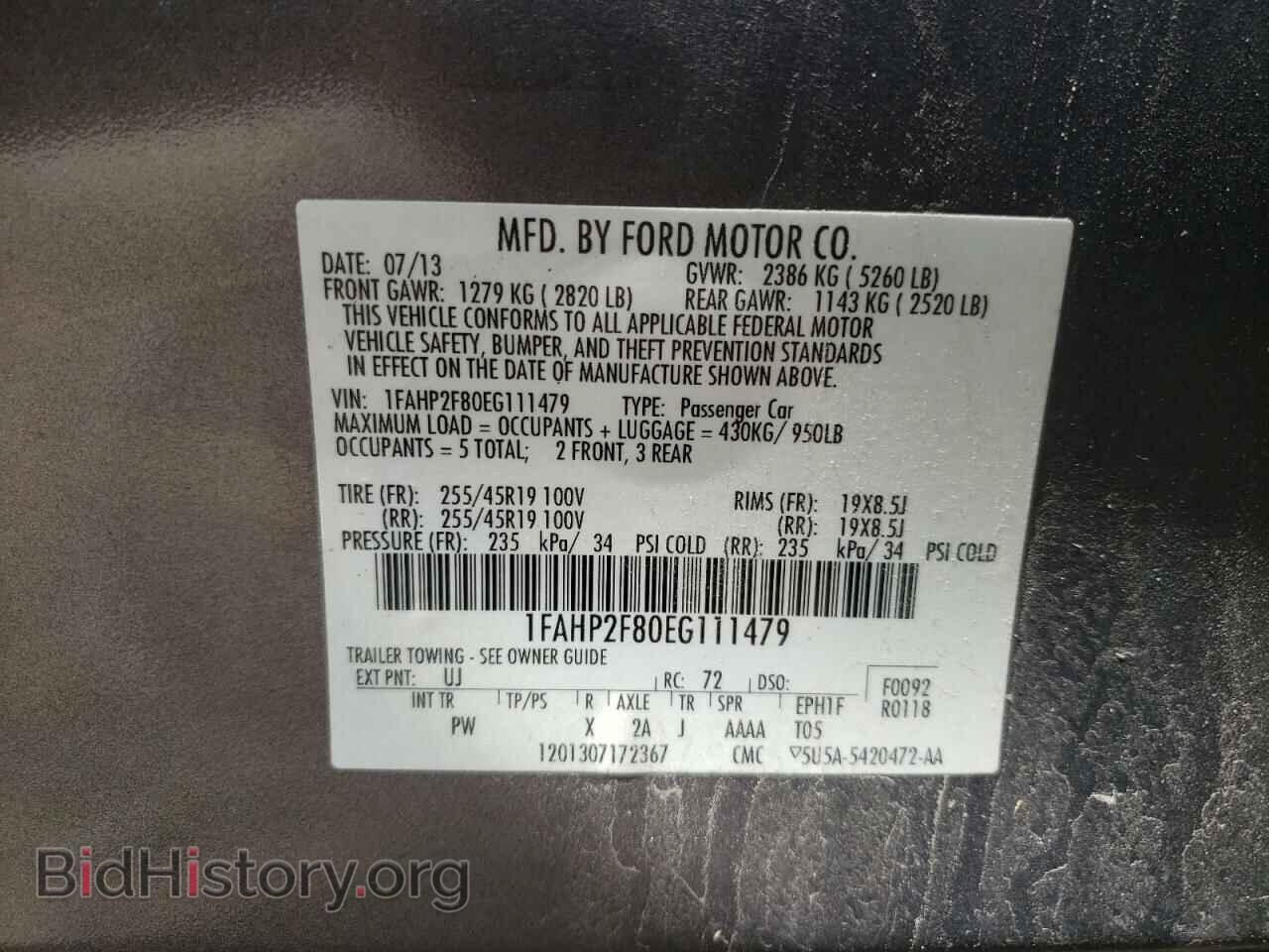 2014 FORD TAURUS - VIN: 1FAHP2F80EG111479 - Фото 10
