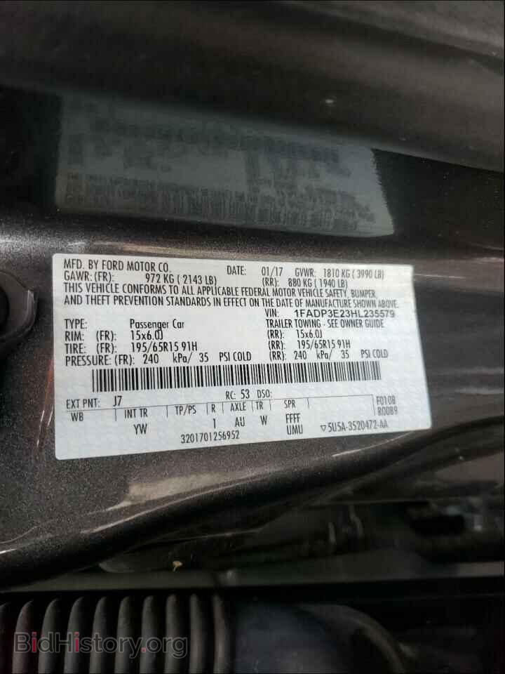 2017 FORD FOCUS - VIN: 1FADP3E23HL235579 - Photo 10