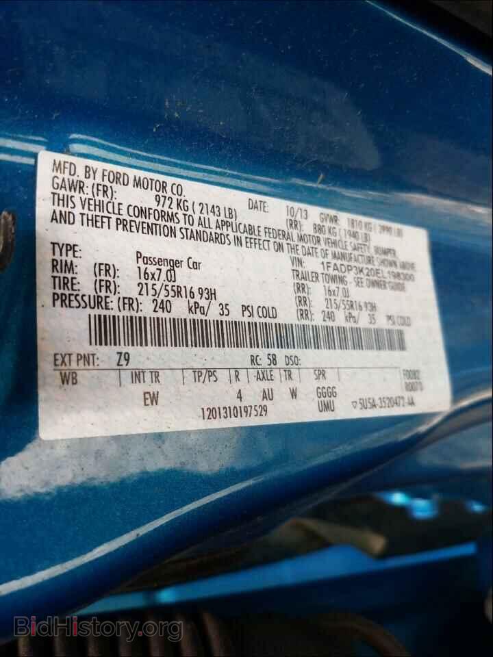 2014 FORD FOCUS - VIN: 1FADP3K20EL198300 - Фото 10