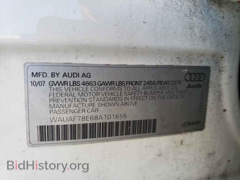 2008 Audi A4 (VIN WAUAF78E68A101655) — фото 10 из 10