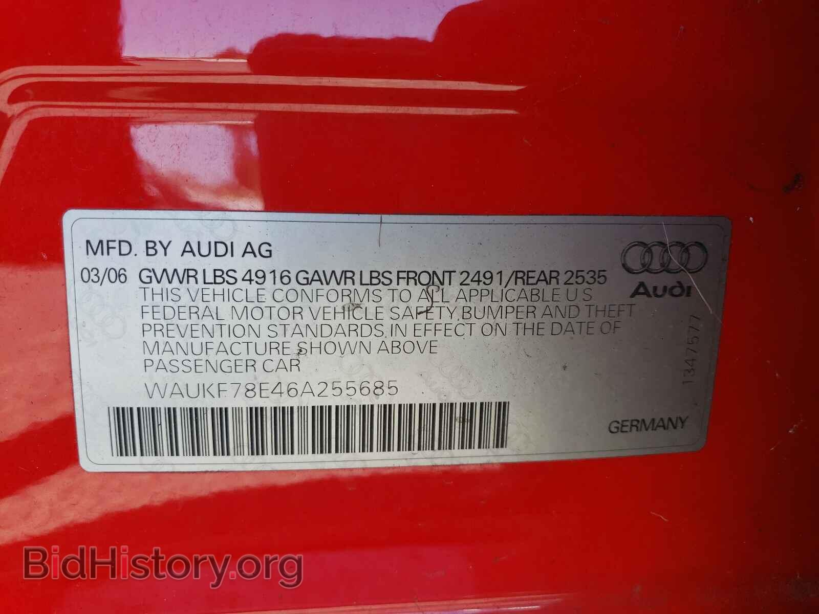 2006 AUDI A4 - VIN: WAUKF78E46A255685 - Фото 10