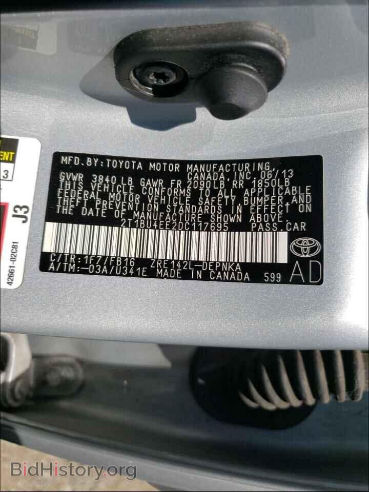 2013 TOYOTA COROLLA - VIN: 2T1BU4EE2DC117695 - Фото 10