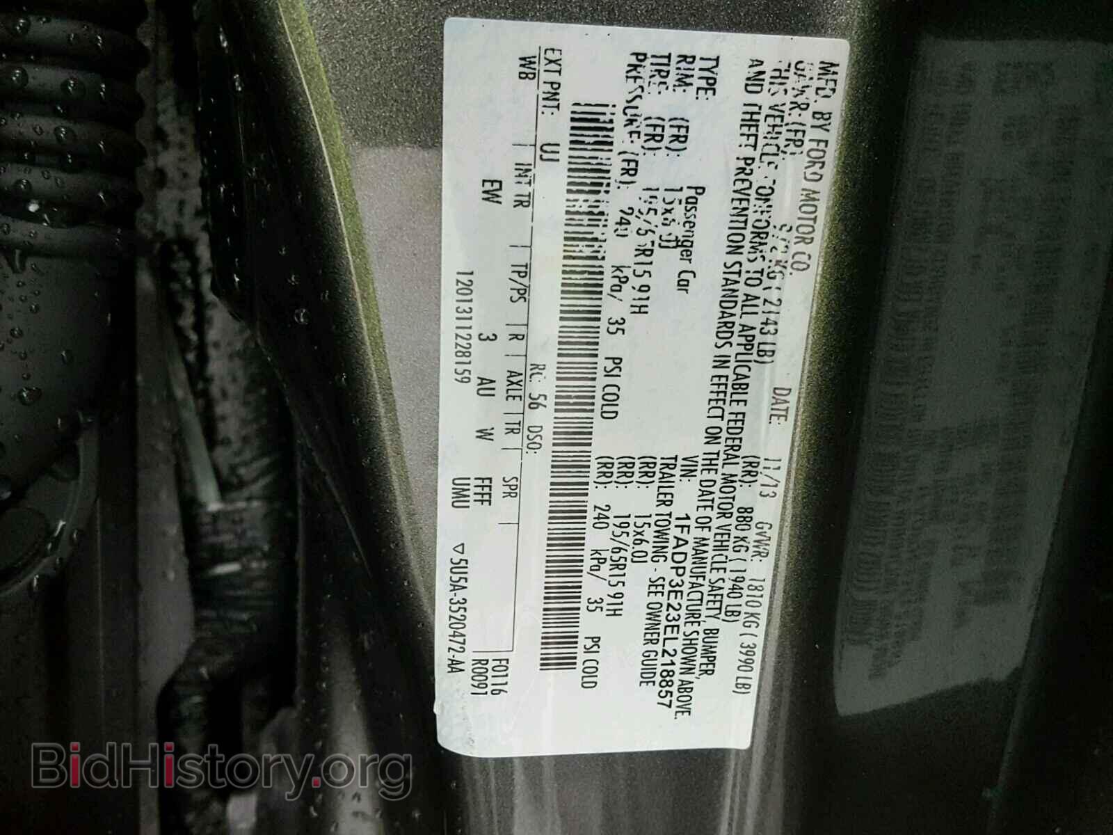 2014 FORD FOCUS - VIN: 1FADP3E23EL218857 - Фото 9