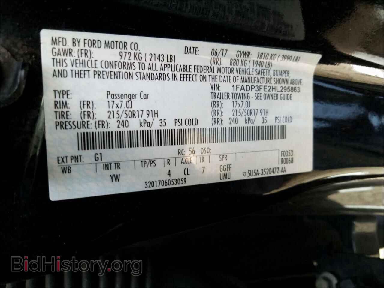 2017 FORD FOCUS - VIN: 1FADP3FE2HL295863 - Фото 10