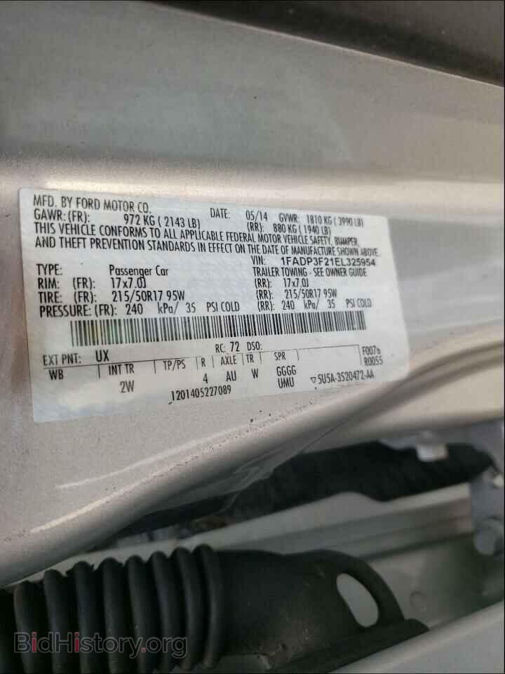 2014 FORD FOCUS - VIN: 1FADP3F21EL325954 - Фото 10