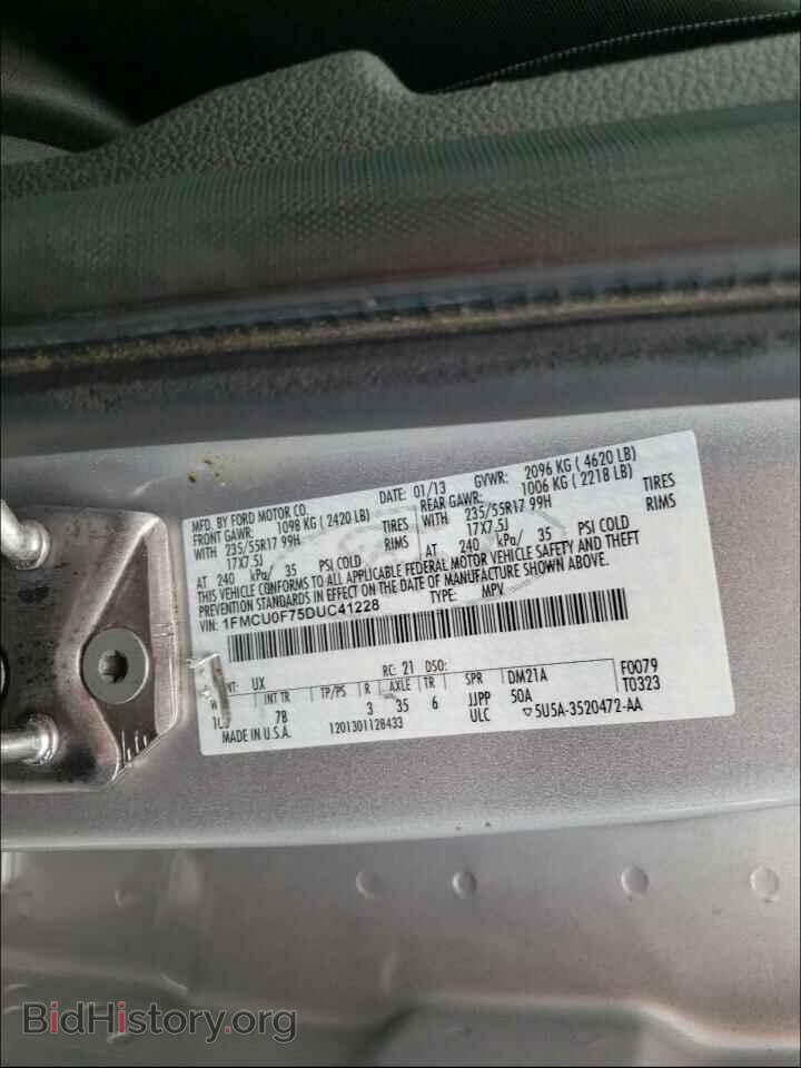 2013 FORD ESCAPE - VIN: 1FMCU0F75DUC41228 - Фото 10