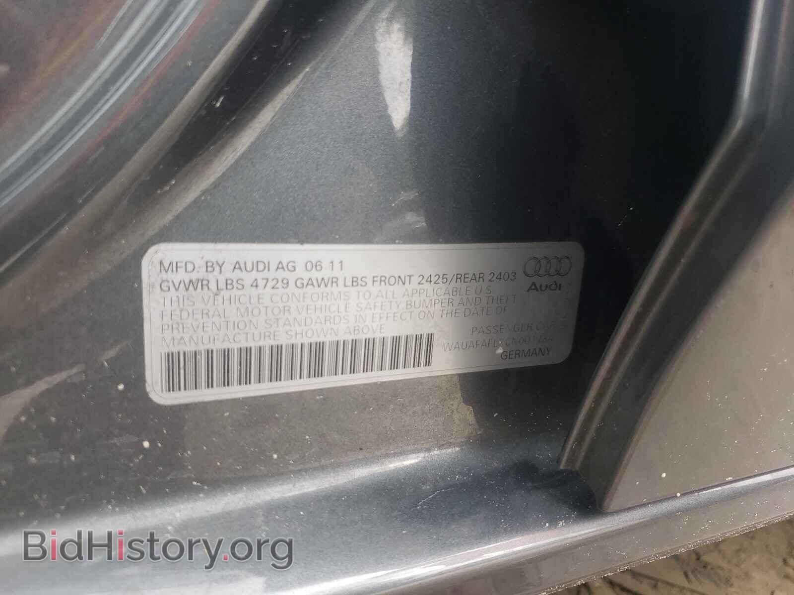 2012 AUDI A4 - VIN: WAUAFAFLXCN001784 - Фото 10