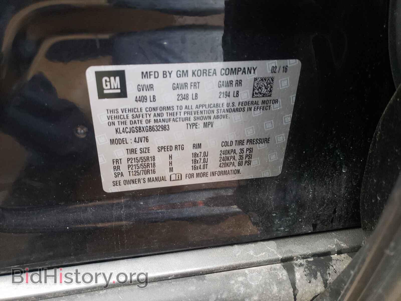 2016 BUICK ENCORE - VIN: KL4CJGSBXGB632983 - Photo 10