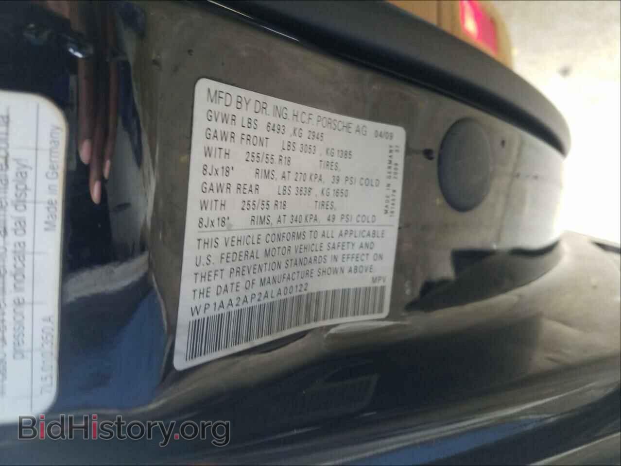 2010 PORSCHE CAYENNE - VIN: WP1AA2AP2ALA00122 - Фото 10