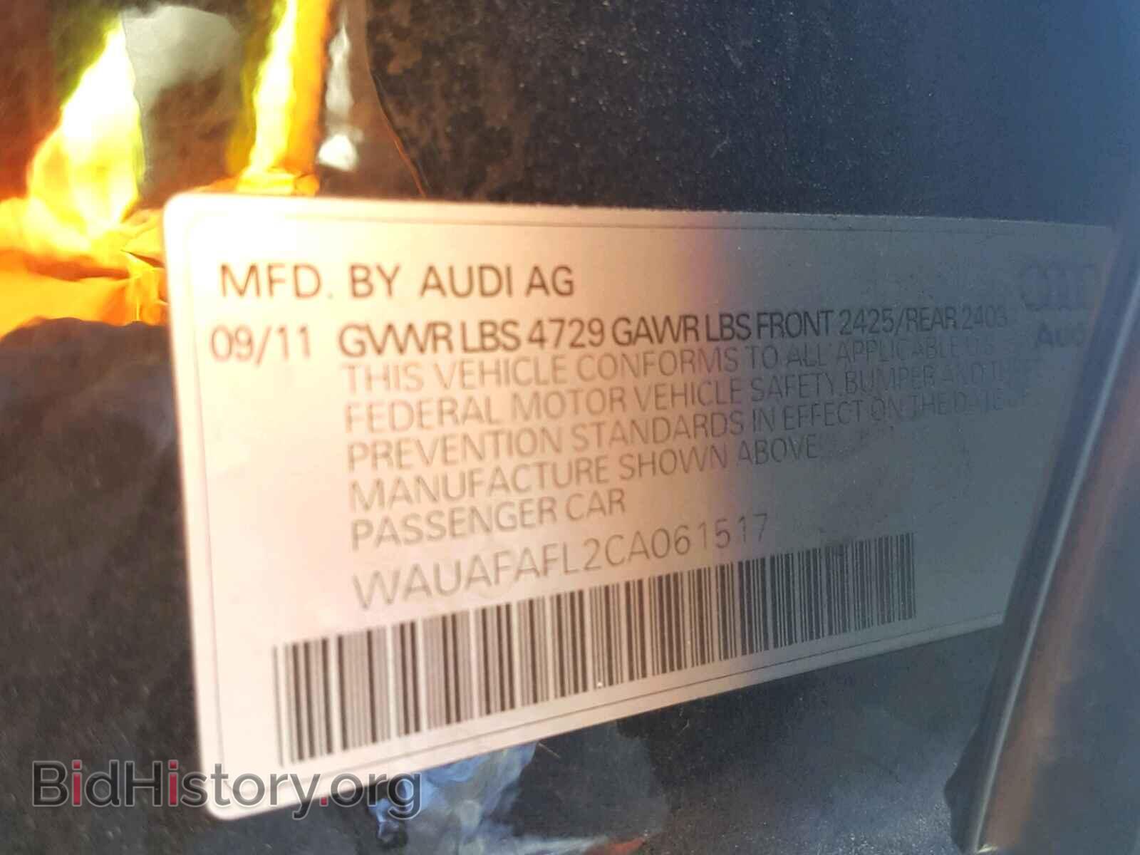 2012 AUDI A4 - VIN: WAUAFAFL2CA061517 - Photo 10