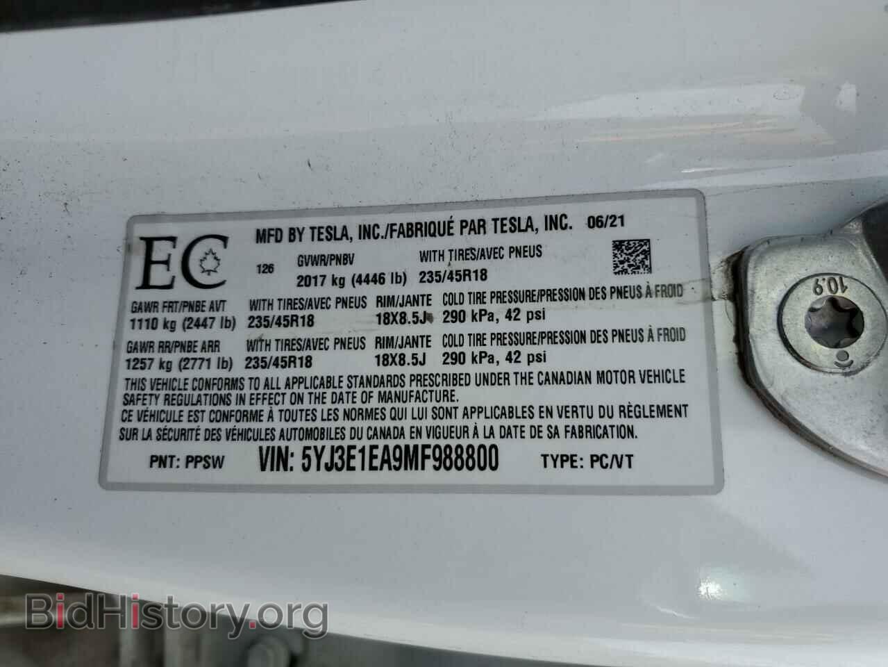 2021 TESLA MODEL 3 - VIN: 5YJ3E1EA9MF988800 - Photo 12