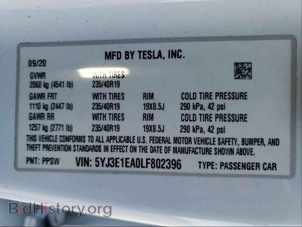 2020 TESLA MODEL 3 - VIN: 5YJ3E1EA0LF802396 - Photo 10