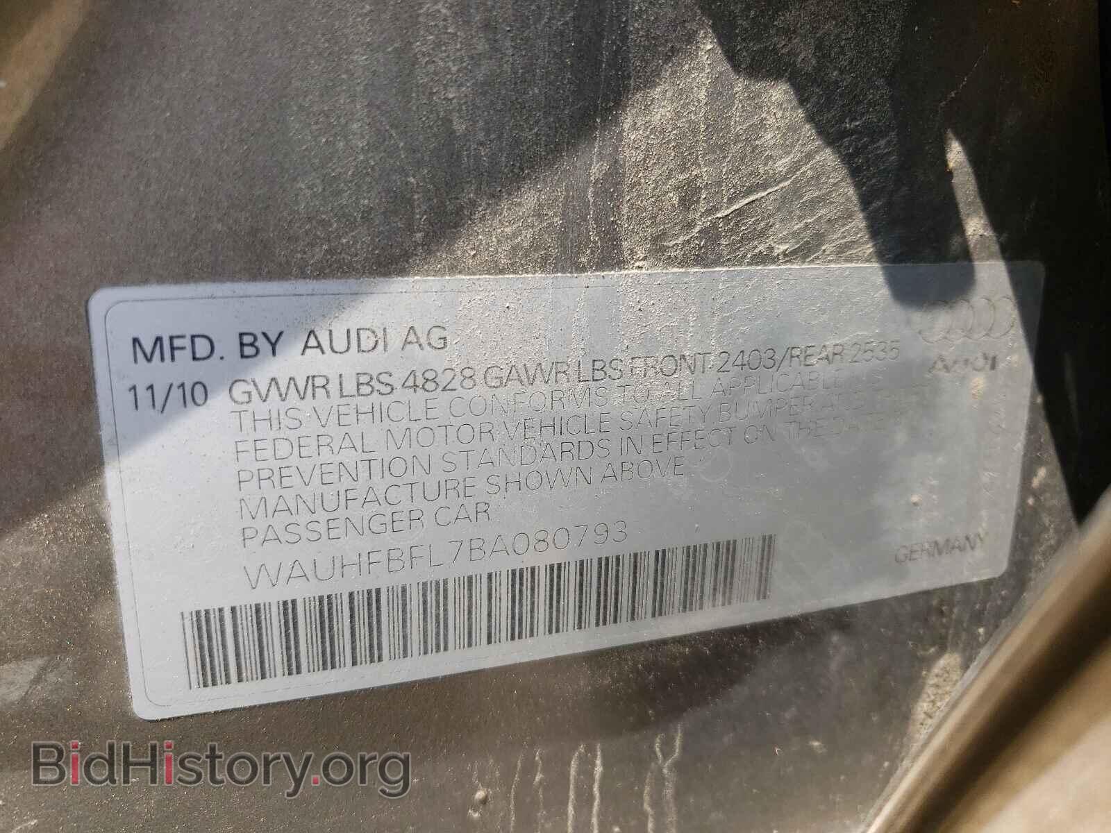 2011 AUDI A4 - VIN: WAUHFBFL7BA080793 - Photo 10