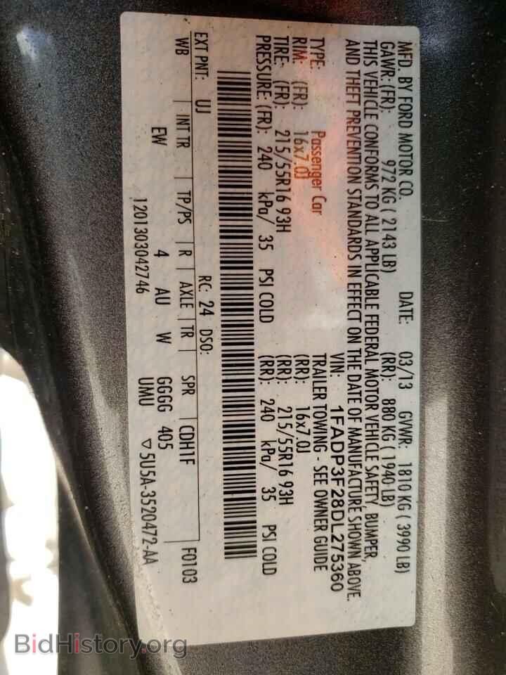 2013 FORD FOCUS - VIN: 1FADP3F28DL275360 - Photo 10