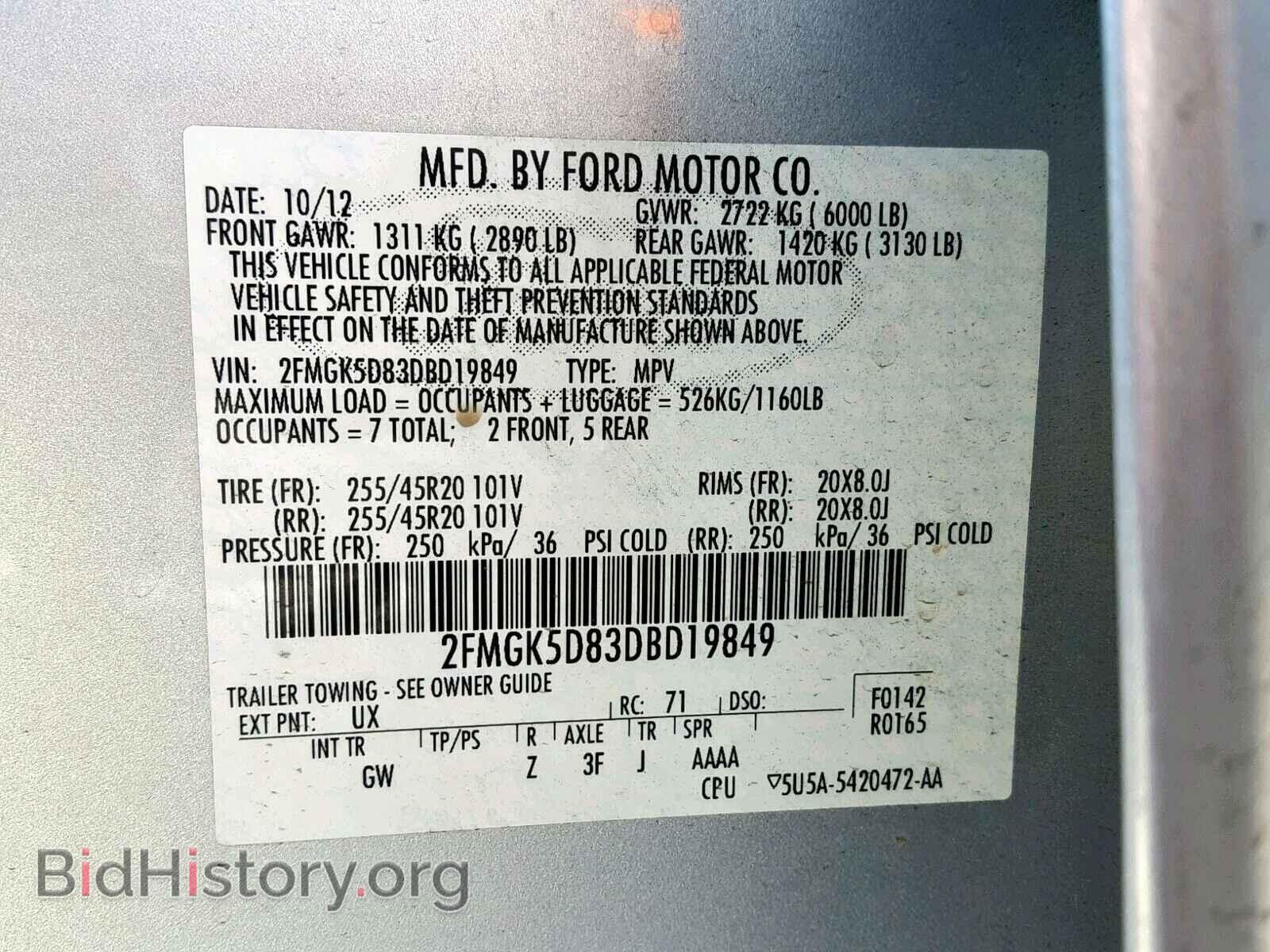 2013 FORD FLEX LIMIT - VIN: 2FMGK5D83DBD19849 - Photo 10