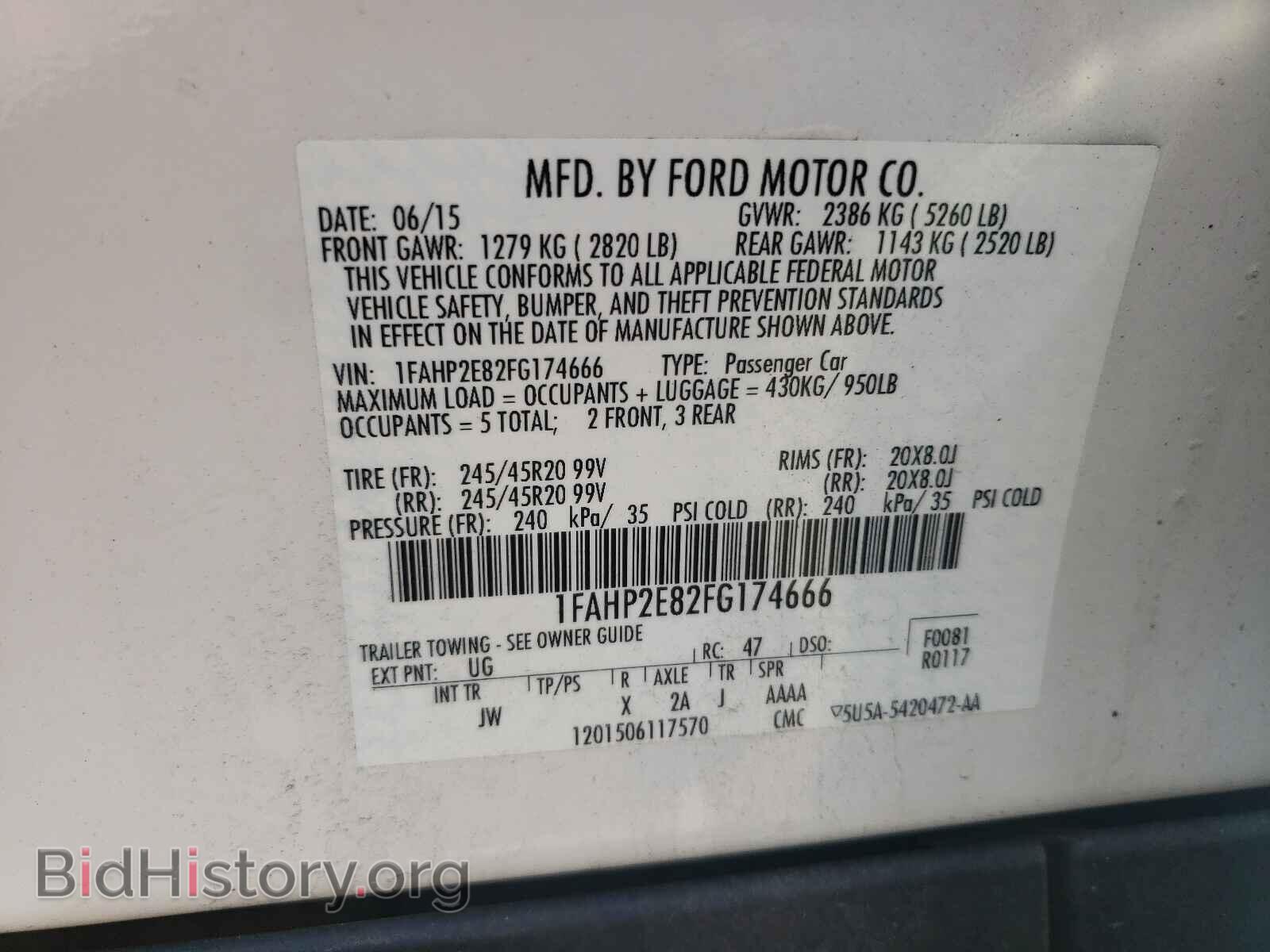 2015 FORD TAURUS - VIN: 1FAHP2E82FG174666 - Photo 10