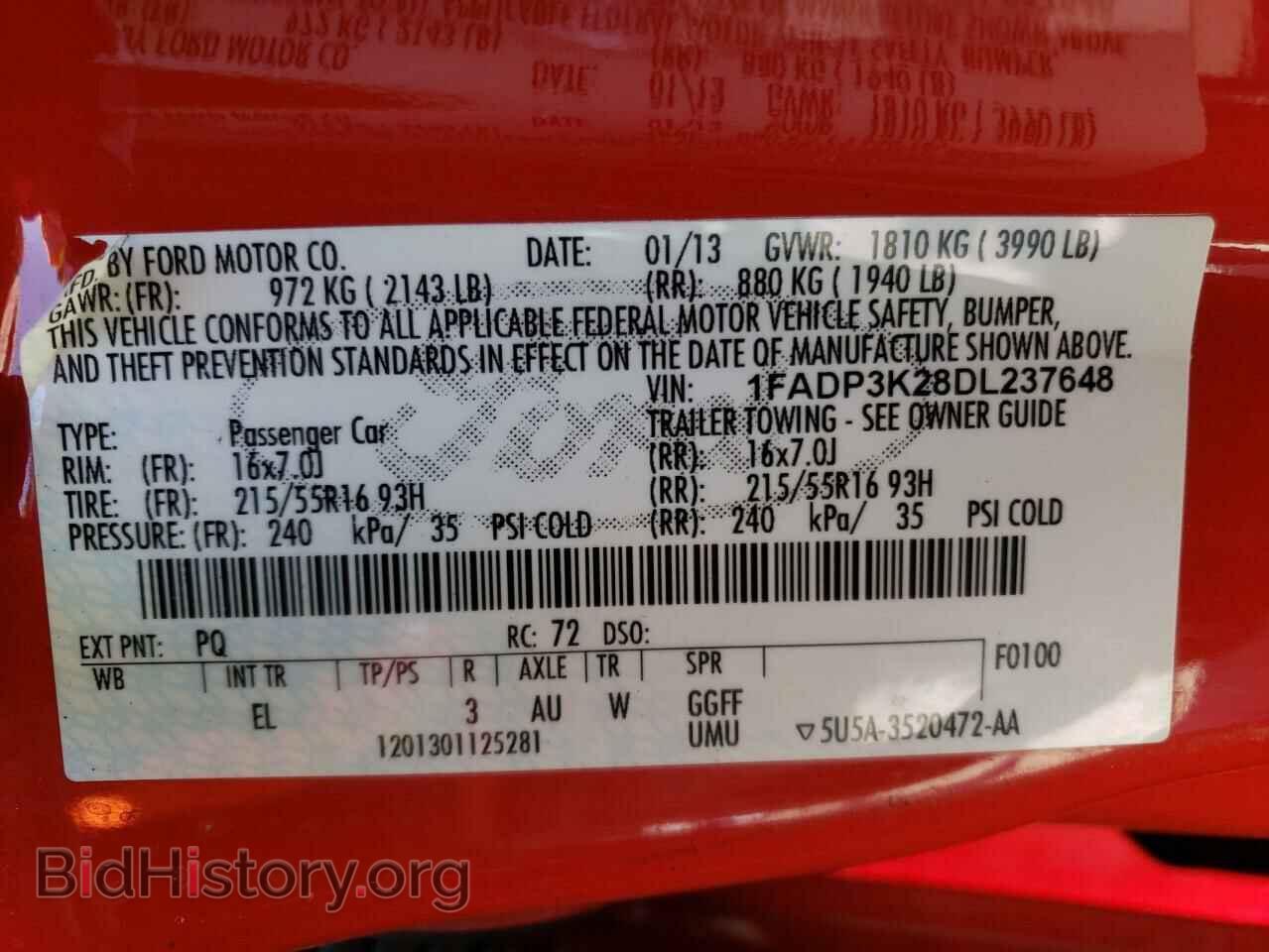 2013 FORD FOCUS - VIN: 1FADP3K28DL237648 - Фото 10
