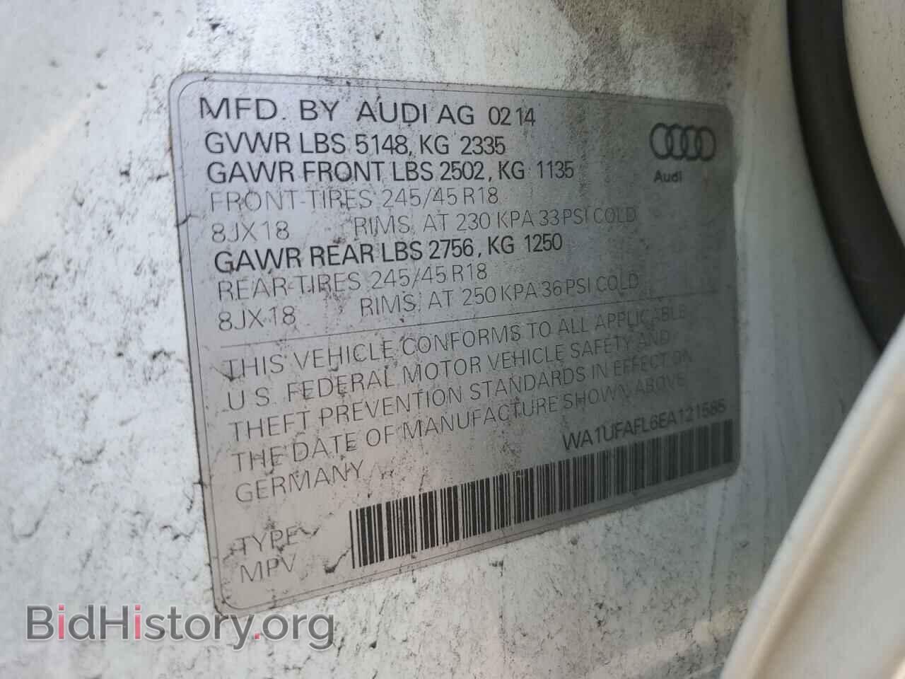 2014 AUDI A4 - VIN: WA1UFAFL6EA121585 - Photo 14