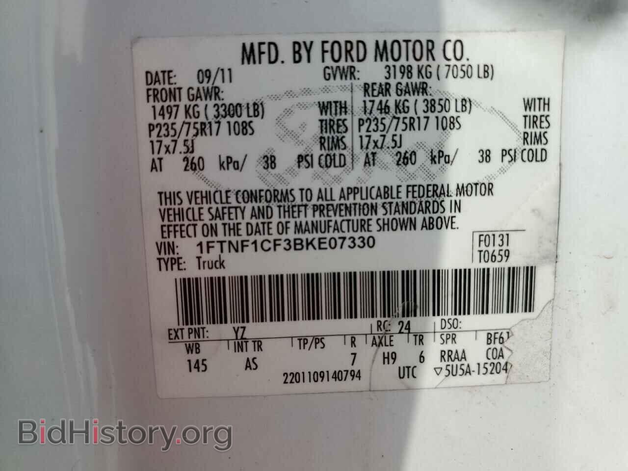 2011 FORD All Models - VIN: 1FTNF1CF3BKE07330 - Photo 12