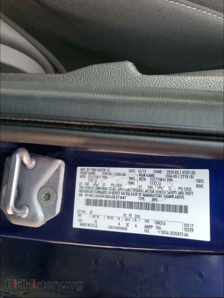 2013 FORD ESCAPE - VIN: 1FMCU0GX3DUB37447 - Фото 10