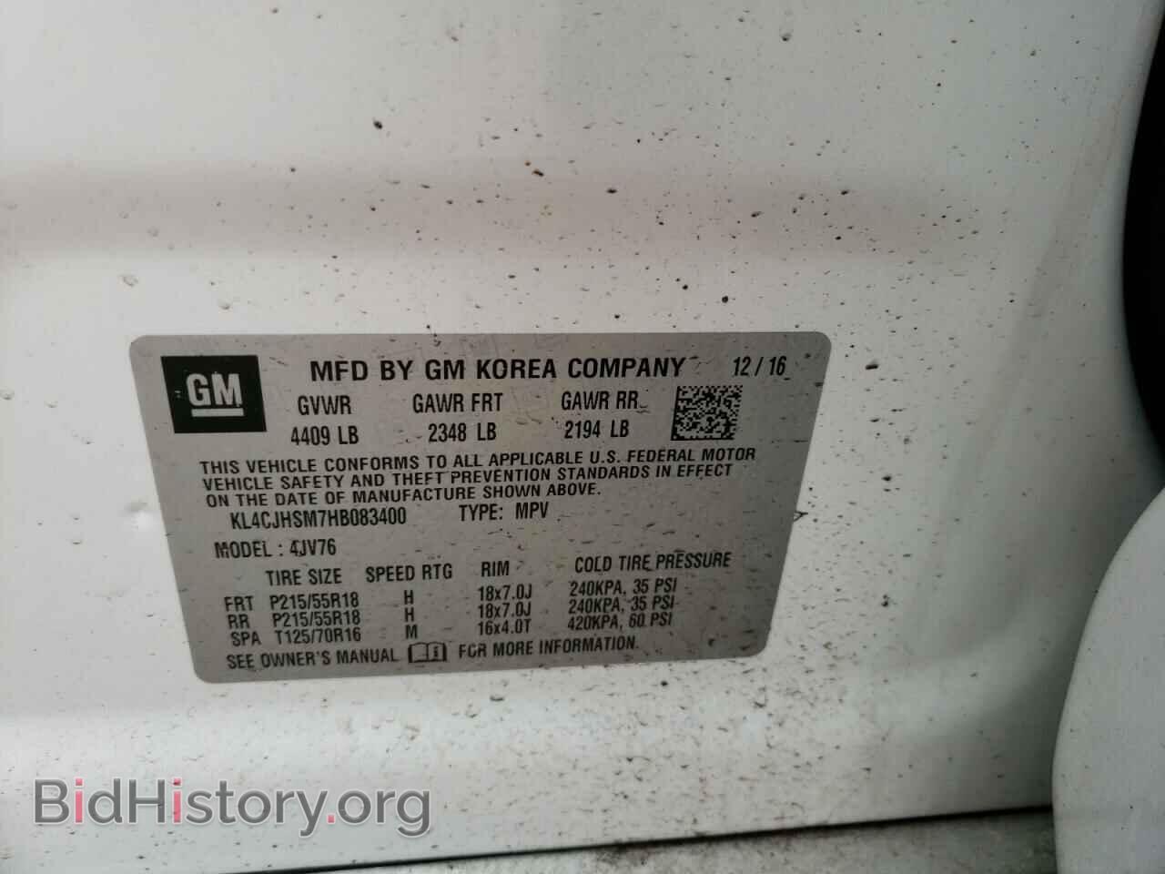 2017 BUICK ENCORE - VIN: KL4CJHSM7HB083400 - Photo 10