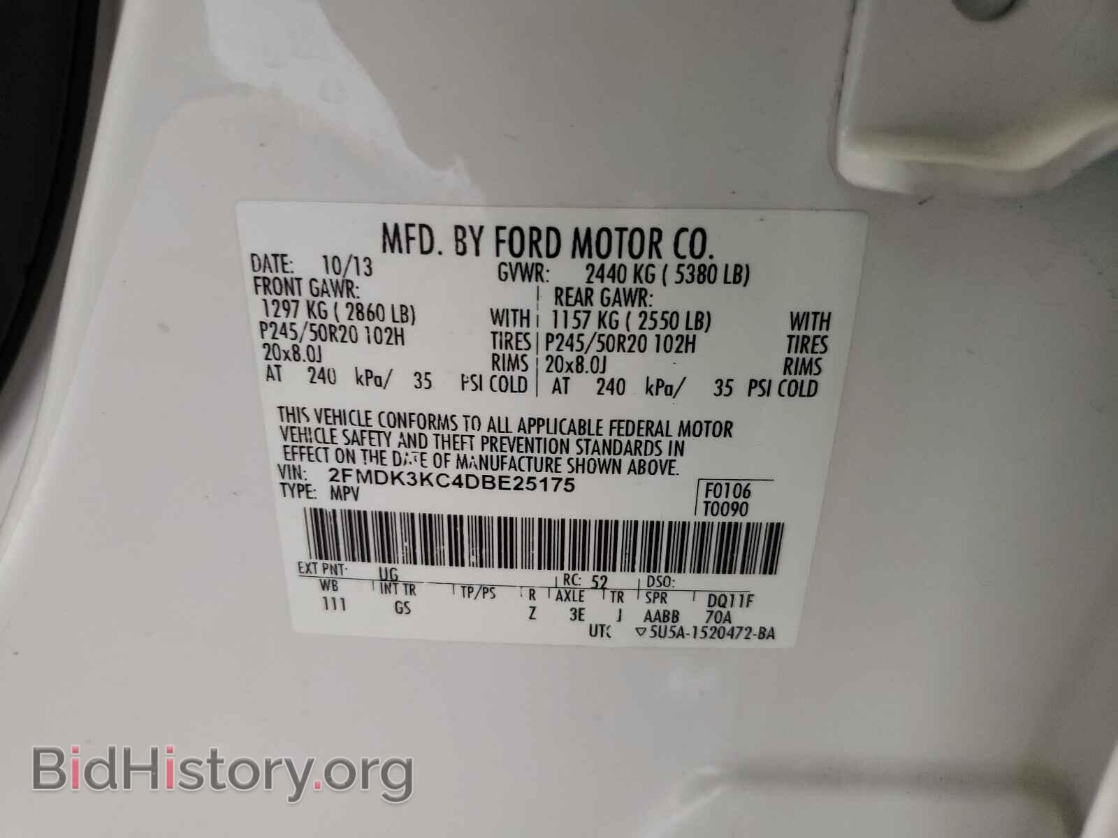 2013 FORD EDGE - VIN: 2FMDK3KC4DBE25175 - Photo 10