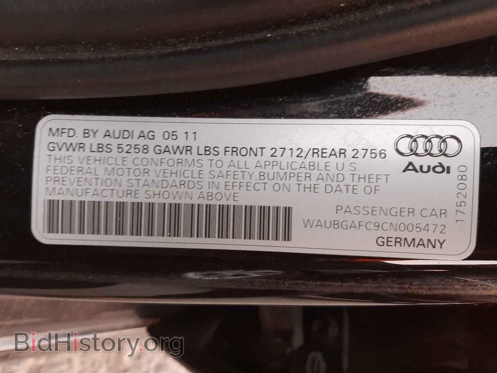 2012 AUDI A6 - VIN: WAUBGAFC9CN005472 - Photo 10