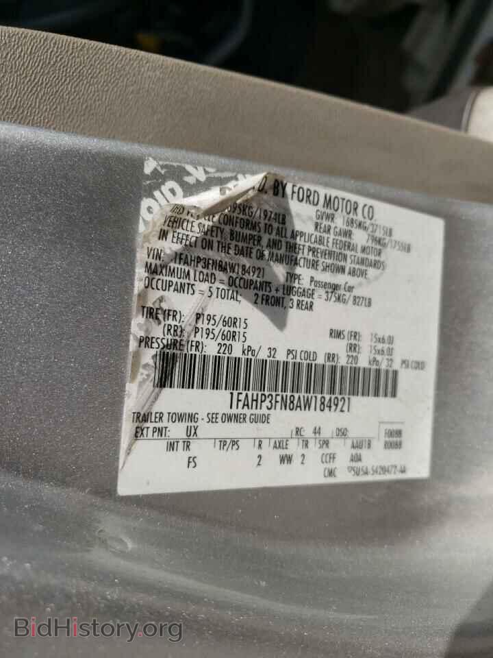 2010 FORD FOCUS - VIN: 1FAHP3FN8AW184921 - Фото 10