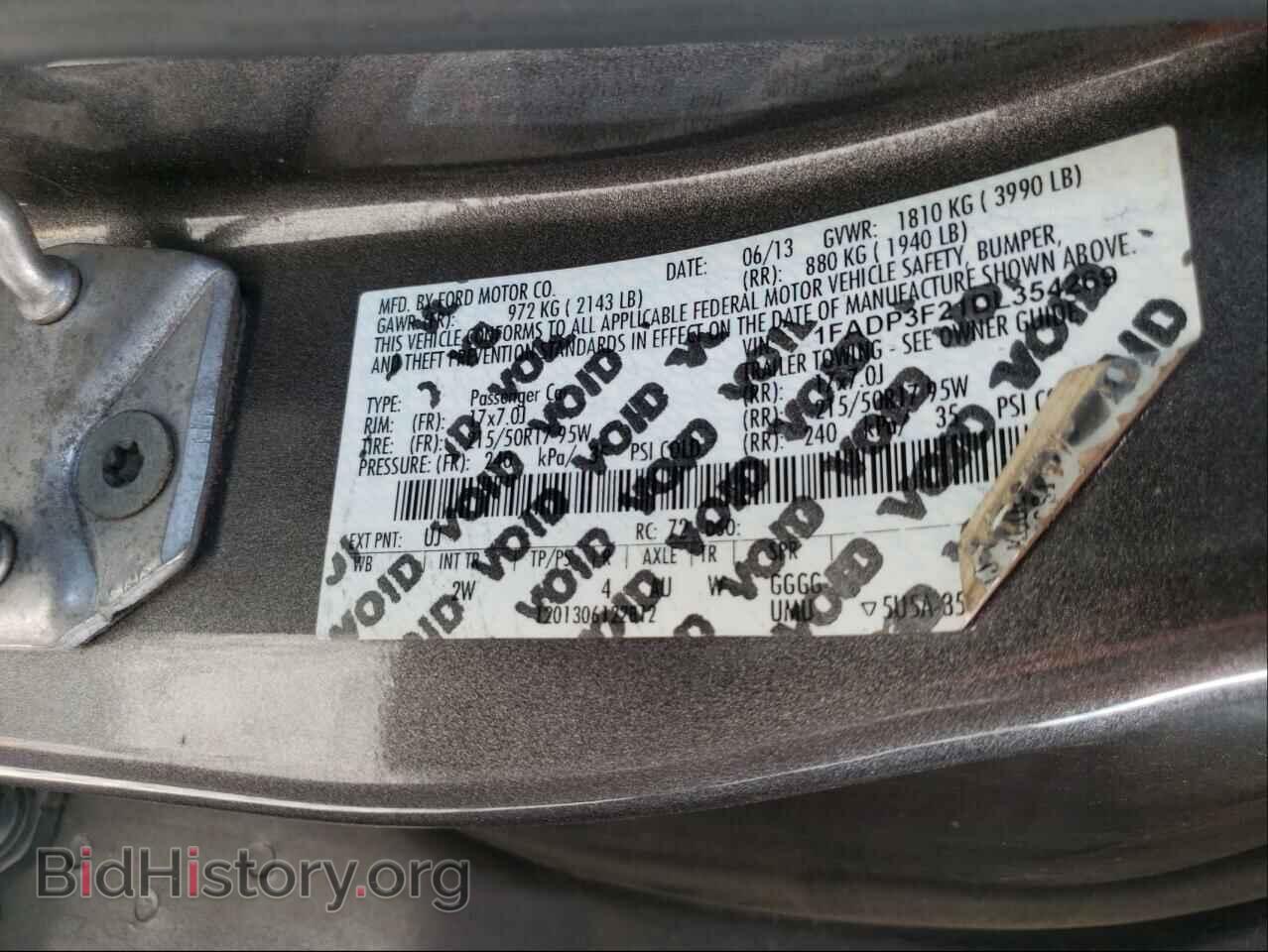 2013 FORD FOCUS - VIN: 1FADP3F21DL354269 - Фото 10