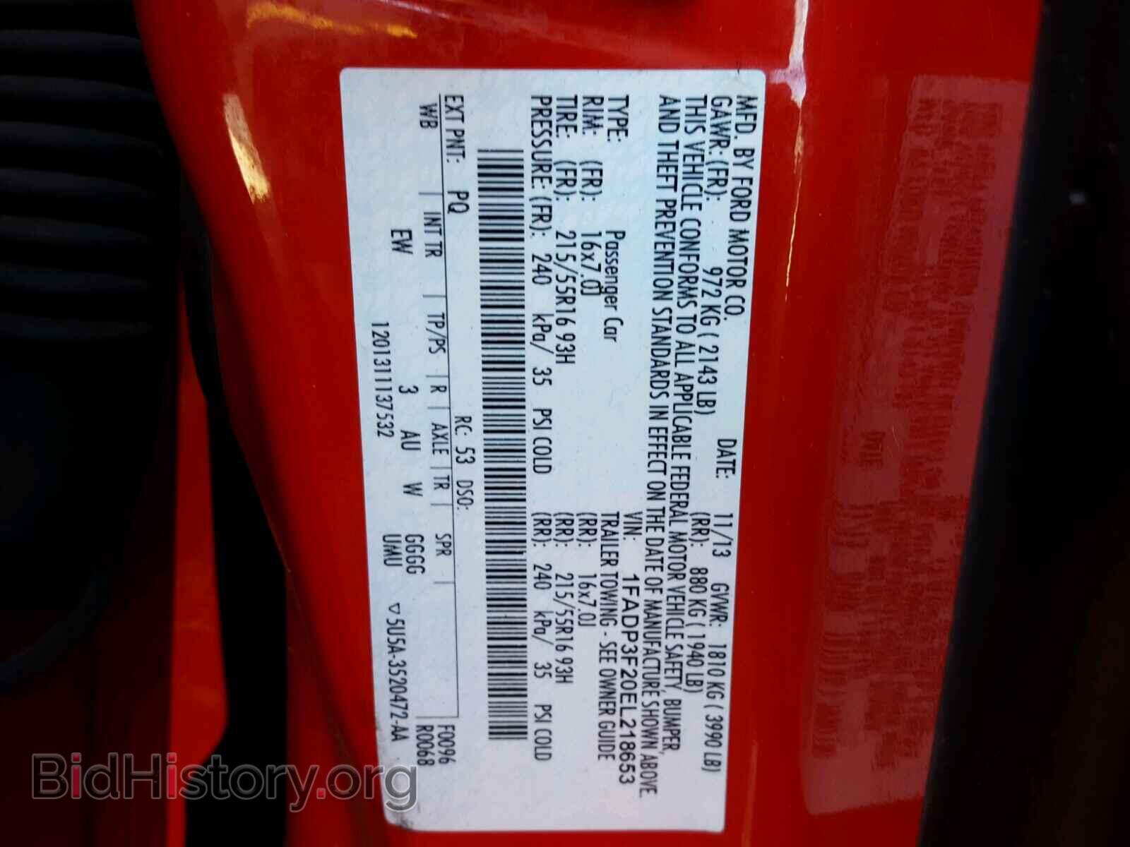 2014 FORD FOCUS - VIN: 1FADP3F20EL218653 - Фото 10