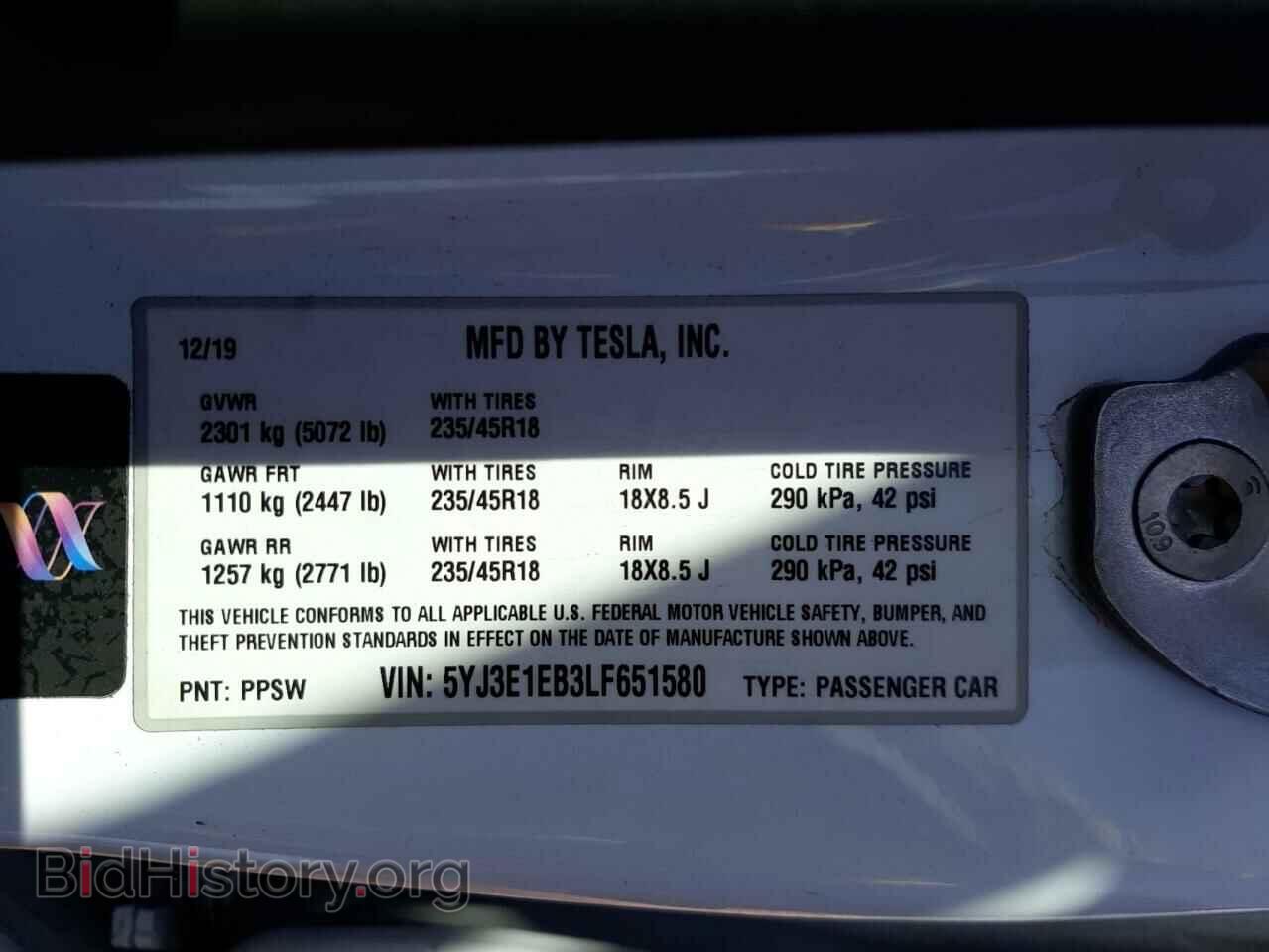 2020 TESLA MODEL 3 - VIN: 5YJ3E1EB3LF651580 - Фото 13