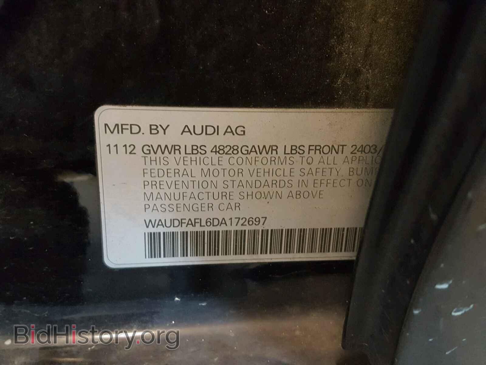 2013 AUDI A4 - VIN: WAUDFAFL6DA172697 - Фото 10