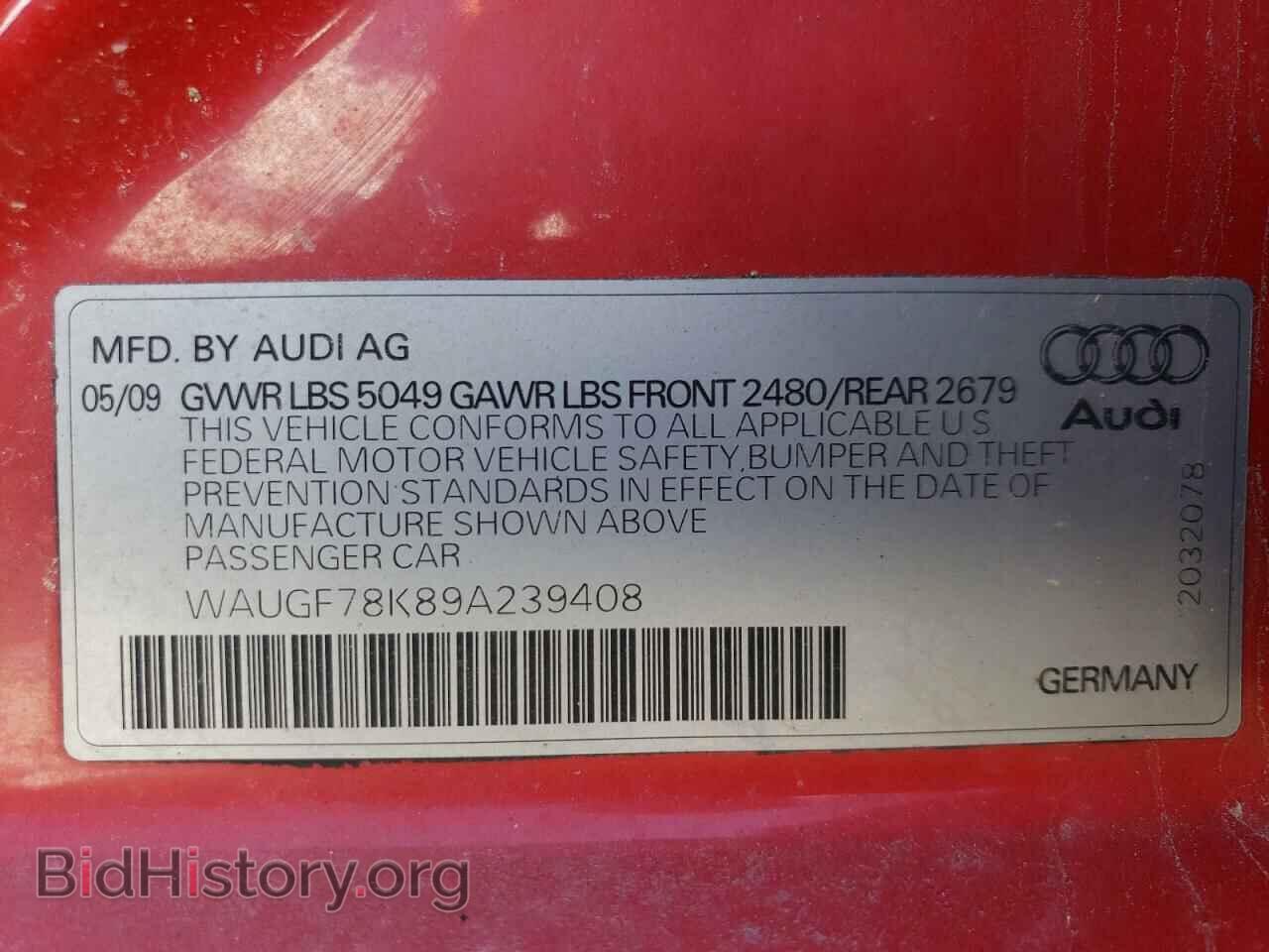 2009 AUDI A4 - VIN: WAUGF78K89A239408 - Фото 13