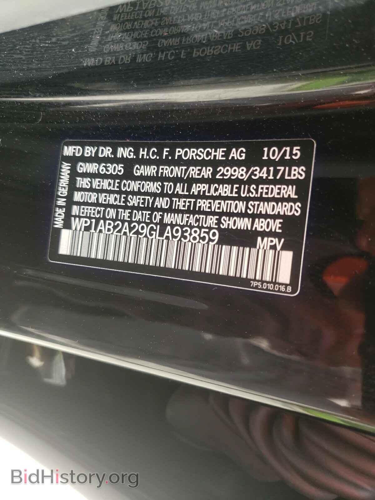 2016 PORSCHE CAYENNE - VIN: WP1AB2A29GLA93859 - Фото 10