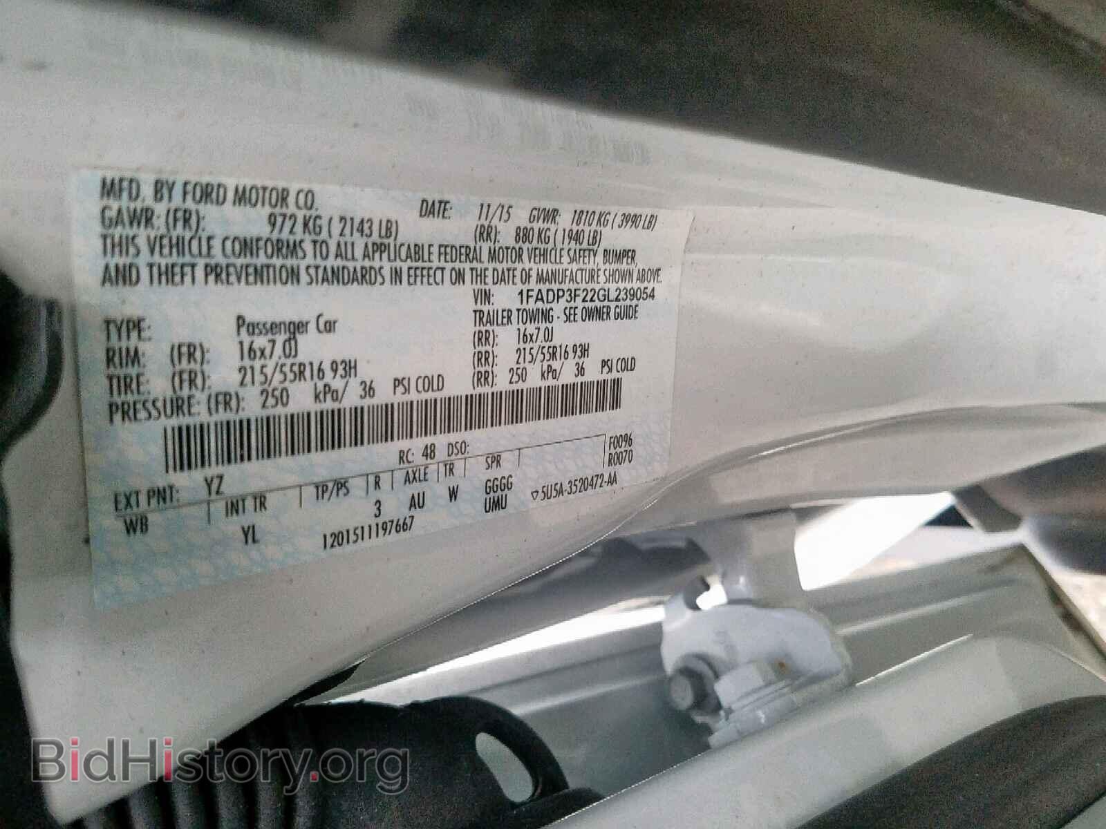 2016 FORD FOCUS - VIN: 1FADP3F22GL239054 - Фото 10