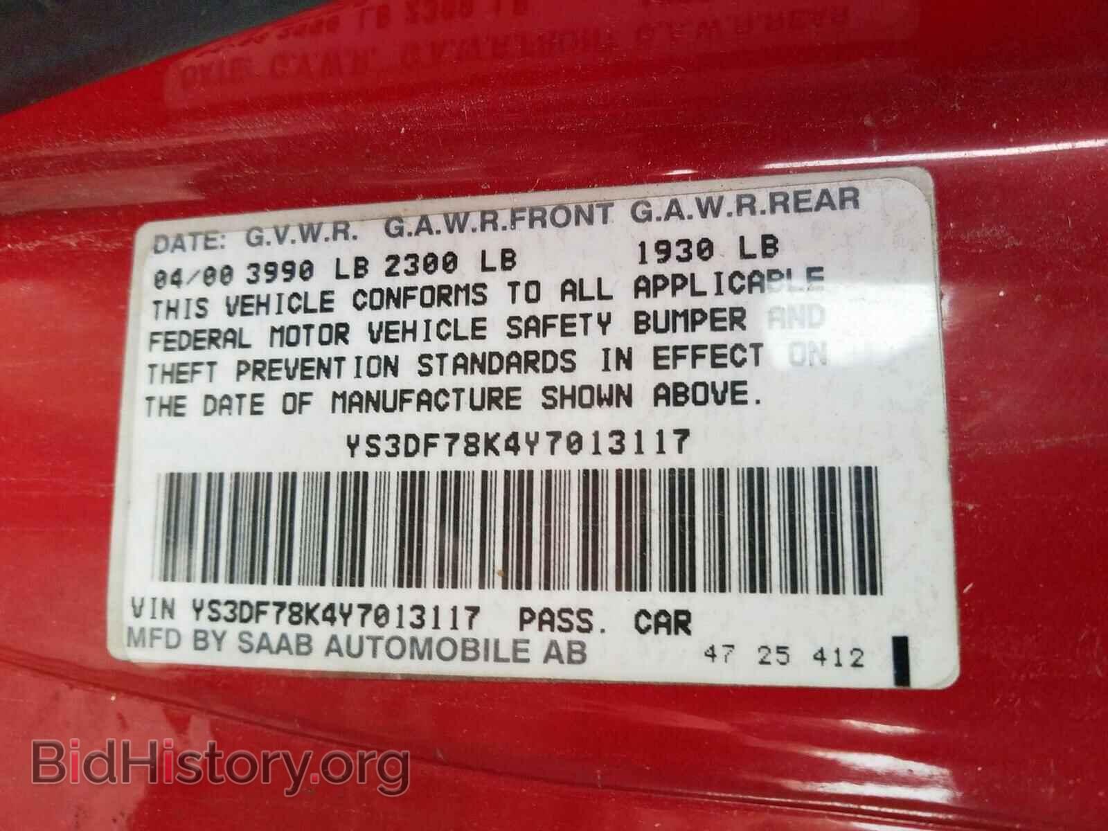 2000 SAAB 9 3 - VIN: YS3DF78K4Y7013117 - Photo 10