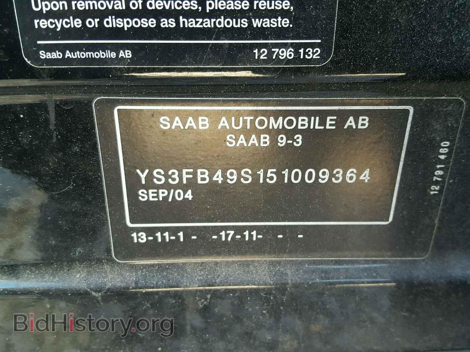 2005 SAAB 9 3 - VIN: YS3FB49S151009364 - Photo 10