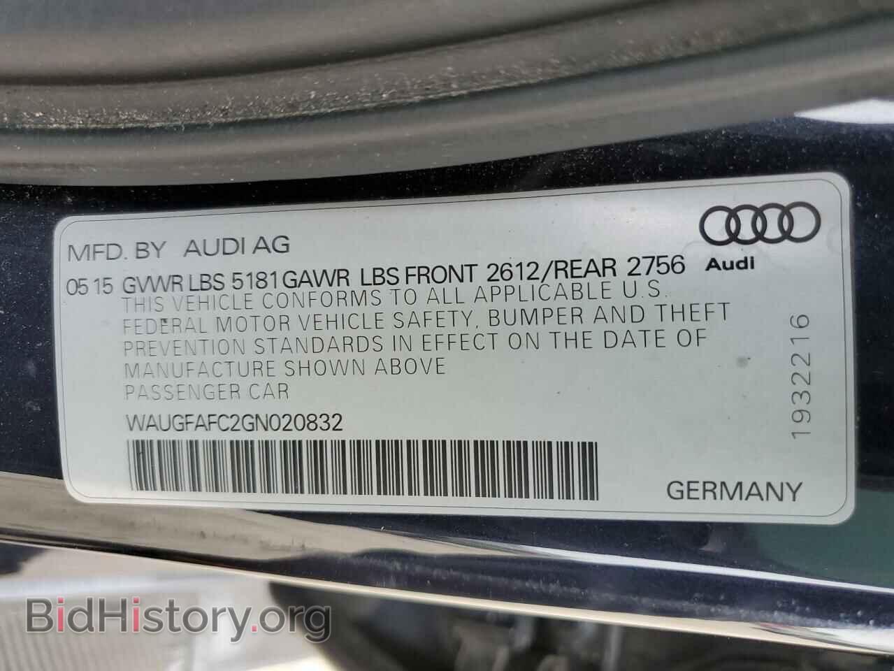 2016 AUDI A6 - VIN: WAUGFAFC2GN020832 - Фото 13
