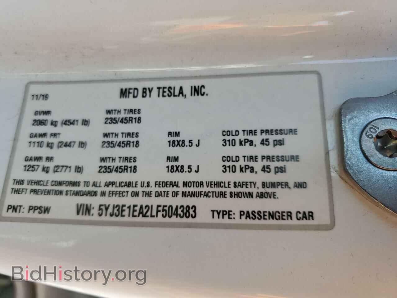 2020 TESLA MODEL 3 - VIN: 5YJ3E1EA2LF504383 - Photo 12