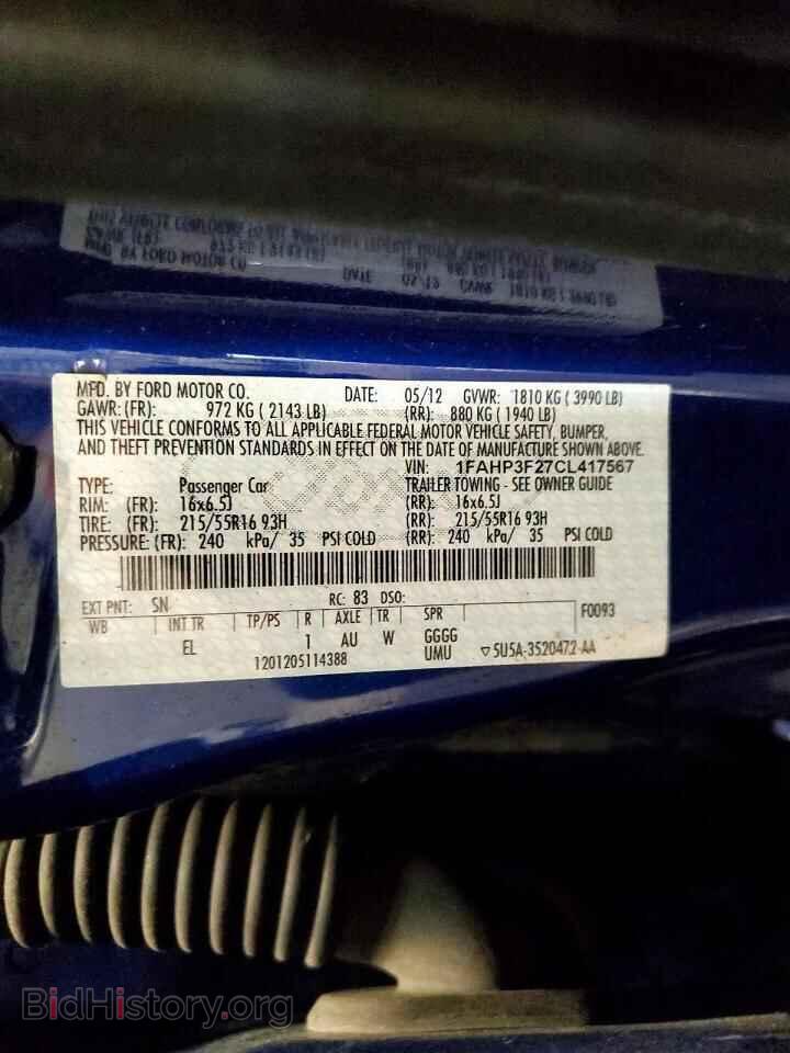 2012 FORD FOCUS - VIN: 1FAHP3F27CL417567 - Фото 12