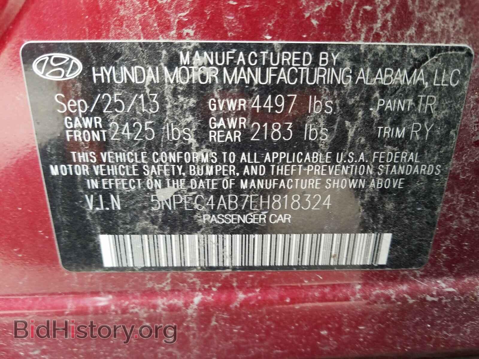 2014 HYUNDAI SONATA - VIN: 5NPEC4AB7EH818324 - Photo 10