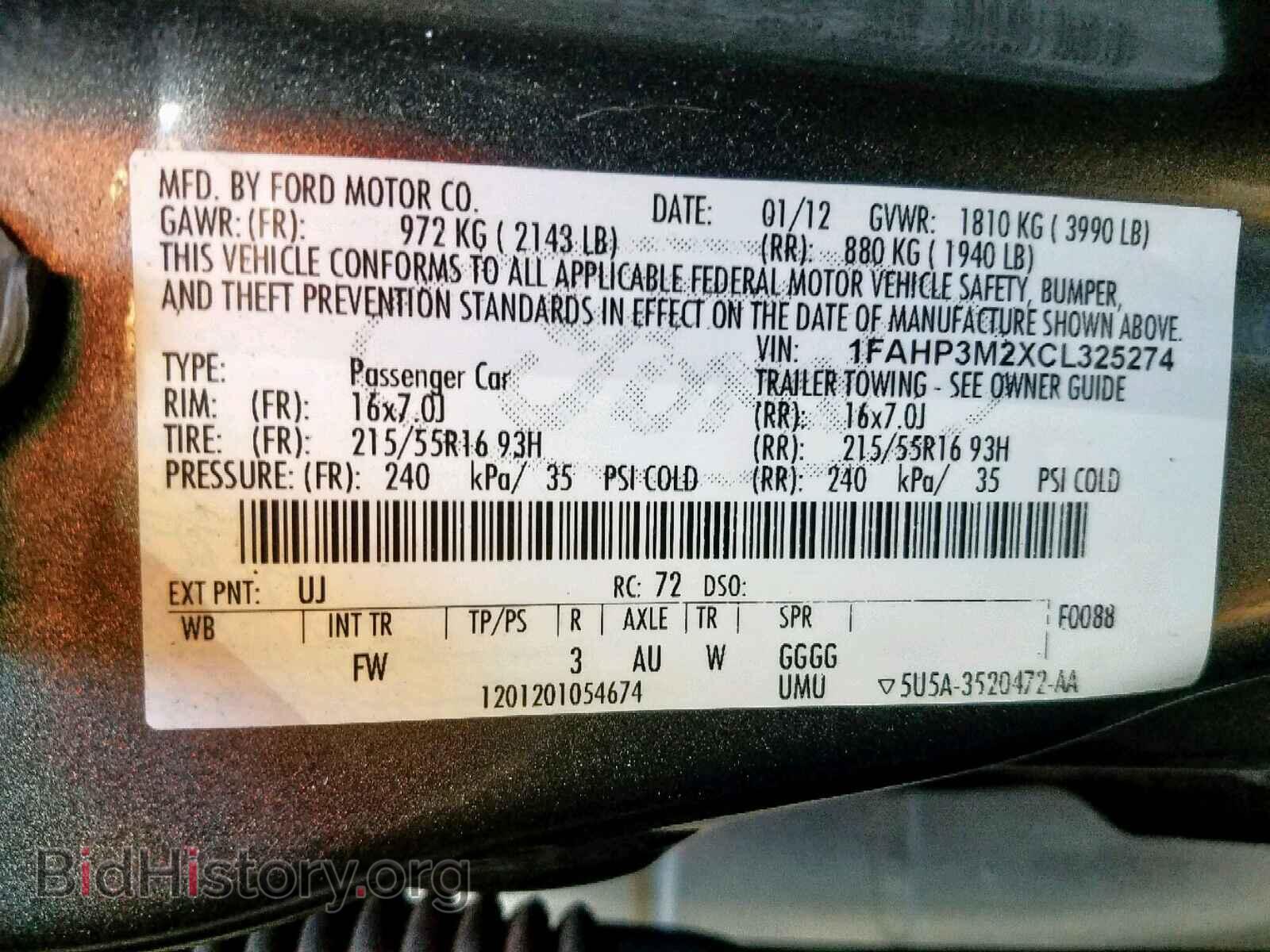 2012 FORD FOCUS - VIN: 1FAHP3M2XCL325274 - Photo 10