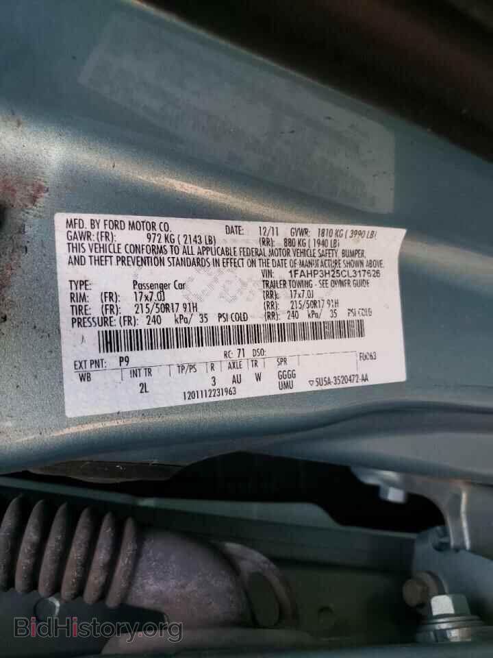 2012 FORD FOCUS - VIN: 1FAHP3H25CL317626 - Photo 10