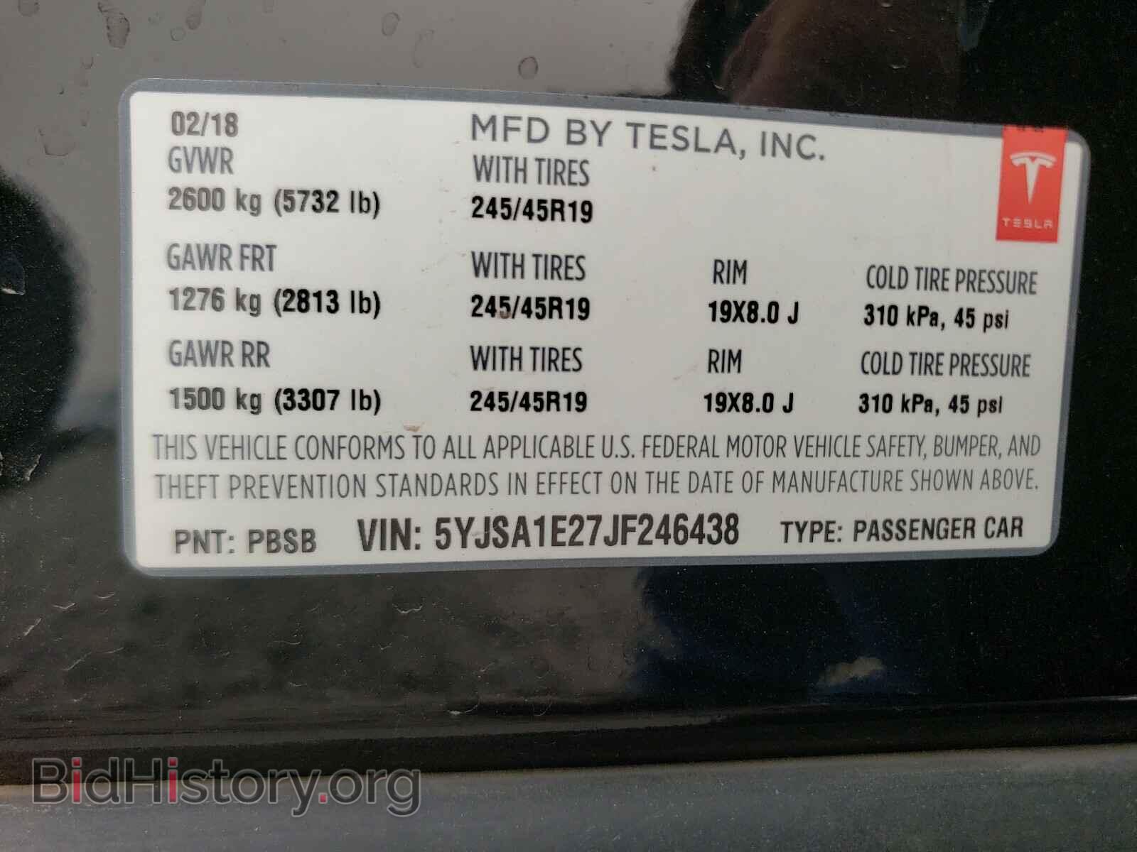 2018 TESLA MODEL S - VIN: 5YJSA1E27JF246438 - Photo 10